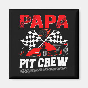 Papa T Crew Racing Family Race Car Birthday Boy  Magnet