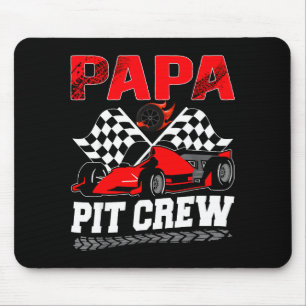 Papa T Crew Racing Family Race Car Birthday Boy  Mouse Pad