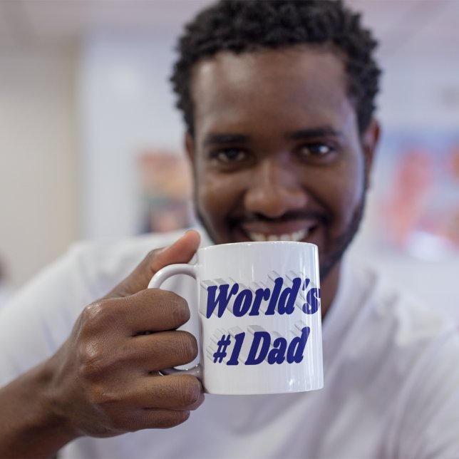 Papa tasse de café bleu foncé demi-texte (Créateur téléchargé)