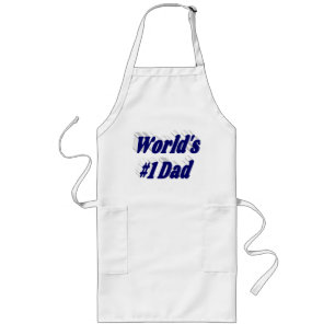 Papa texte bleu foncé long tablier