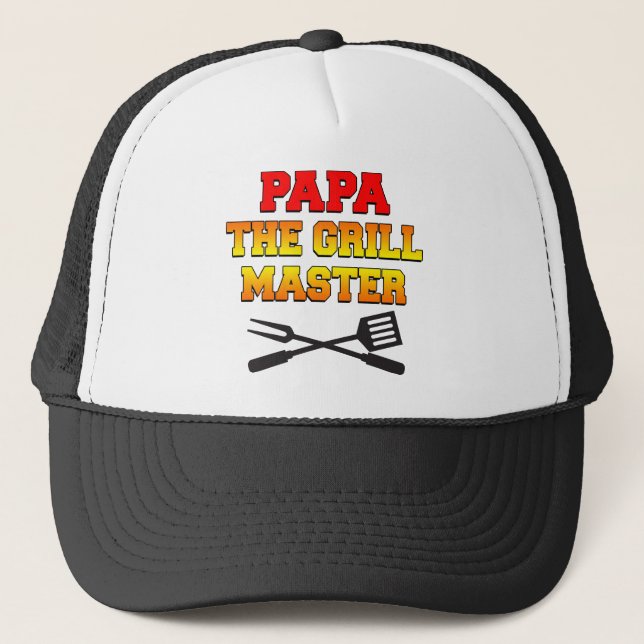 Papa The Grill Master Trucker Hat (Front)