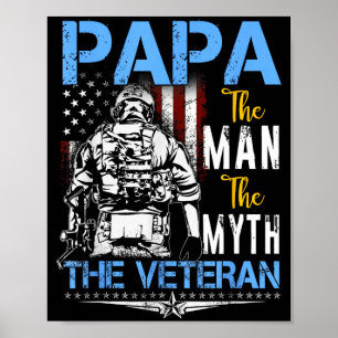 Papa the man myth veteran military - fathers dayPa Poster