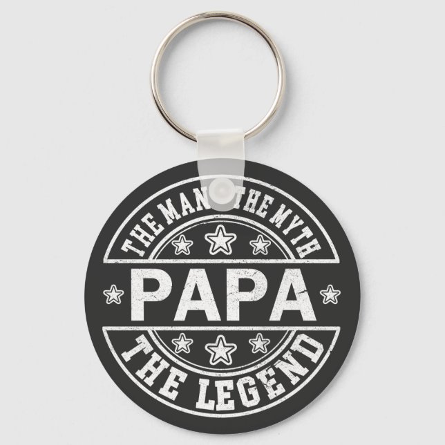 Papa The Man The Myth The Legend Father Day Keychain (Front)