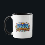 Papa The Man The Myth The Legend Funny Comic Mug<br><div class="desc">Elevate Papa’s morning coffee routine to legendary status with this explosive, superhero-inspired pop art mug. Featuring the iconic "Papa: The Man, The Myth, The Legend" slogan, this design is rendered in the high-octane style of a classic vintage comic book. The aesthetic is packed with dynamic visual energy, including bold 3D...</div>
