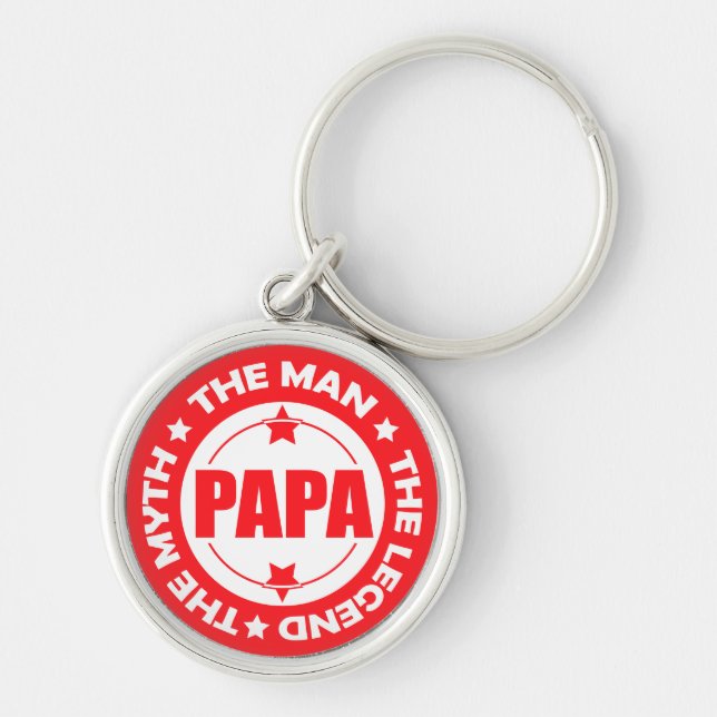 Papa. The Man. The Myth. The Legend. Keychain (Front)
