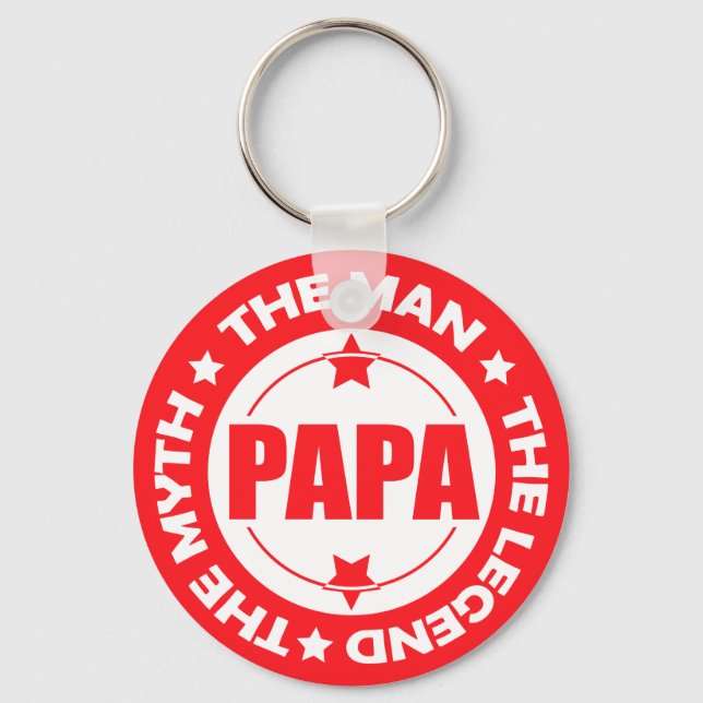 Papa. The Man. The Myth. The Legend. Keychain (Front)
