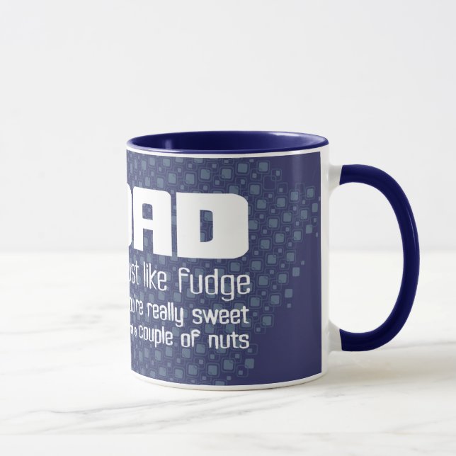Papa "tout comme fudge" fun navet bleu mug (Droite)
