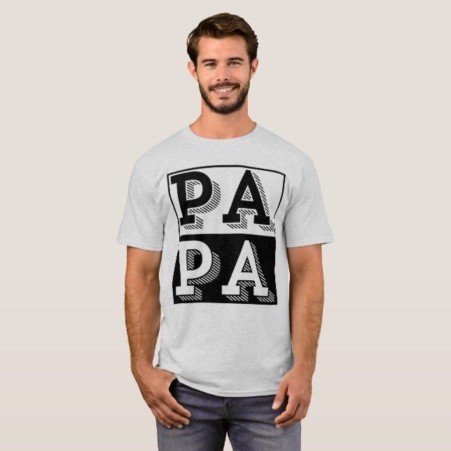PAPA TYPOGRAPHY FATHERS DAY GIFT T-Shirt (Front Full)