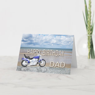 Papa, une carte d'anniversaire avec un moto