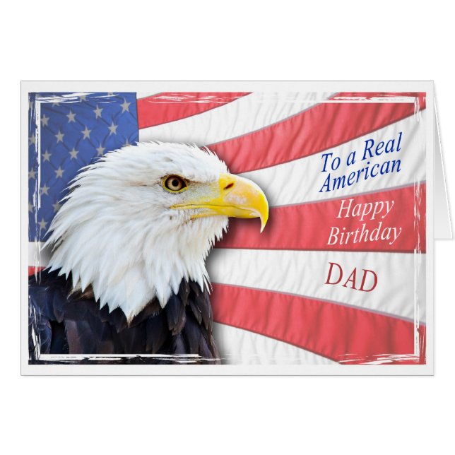 Papa, une carte d'anniversaire patriotique (Devant horizontal)