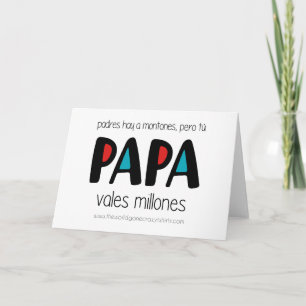 Papa vales millones thank you card