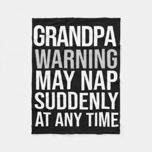 Papa Warning May Nap Suddenly At Any Time Fathers Fleece Blanket