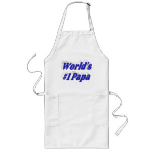 Papa with blue text long apron