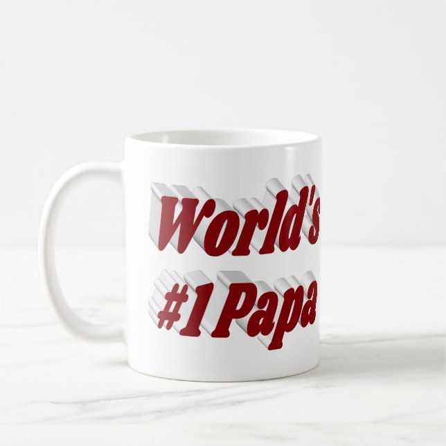 Papa with burgundy half text  coffee mug (Left)