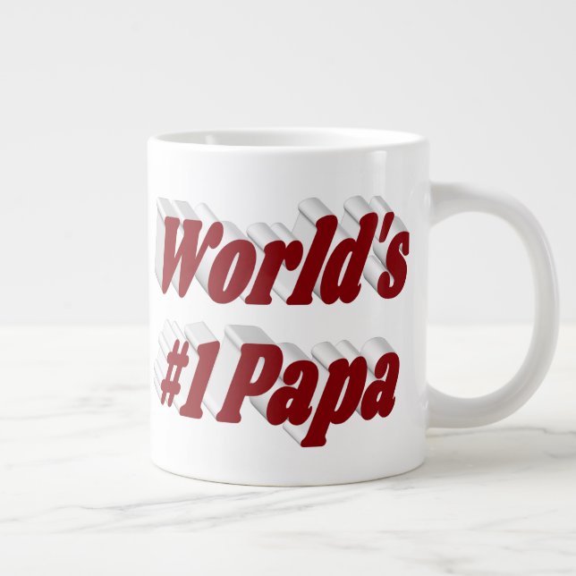 Papa with burgundy half text   giant coffee mug (Right)