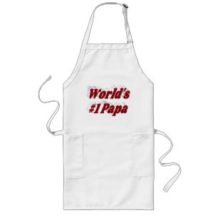 Papa with burgundy text long apron