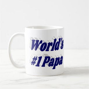 Papa with dark blue half text coffee mug