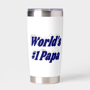 Papa with dark blue half text   insulated tumbler