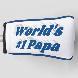 Papa with sea blue text golf head cover