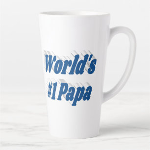Papa with sea blue text latte mug