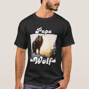 Papa Wolf Matching Tribe Wolves Camping Pack Fathe T-Shirt