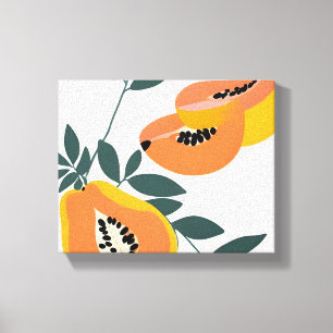 PAPA-YAY! Tropical Fruit Papaya Canvas Print