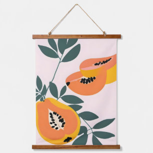 PAPA-YAY! Tropical Fruit Papaya Hanging Tapestry
