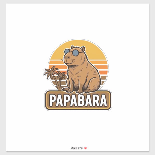 PAPABARA Retro Capybara Dad Vector Design_1 (Sheet)