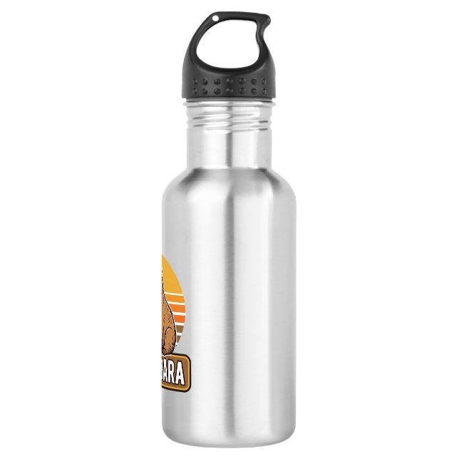 PAPABARA Retro Capybara Dad Vector Design_1 532 Ml Water Bottle (Front)