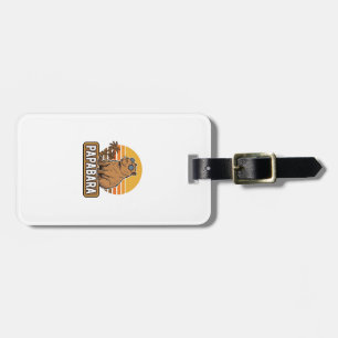 PAPABARA Retro Capybara Dad Vector Design_1 Luggage Tag