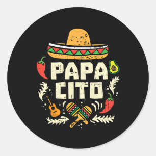 Papacito Family Cinco De Mayo Matchin Couple Mexic Classic Round Sticker