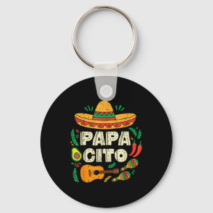 Papacito Family Sombrero Cinco De Mayo Mexican Dad Keychain