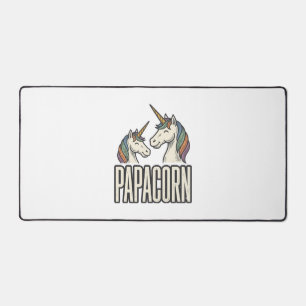 Papacorn Unicorn Dad Vintage Engraving T-Shirt Des Desk Mat