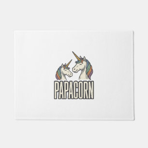 Papacorn Unicorn Dad Vintage Engraving T-Shirt Des Doormat