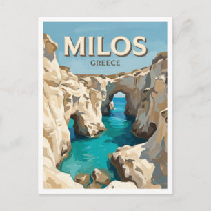 Papafragas Beach Milos Greece Postcard