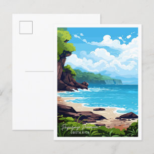 Papagayo Peninsula Costa Rica Travel illustration Postcard