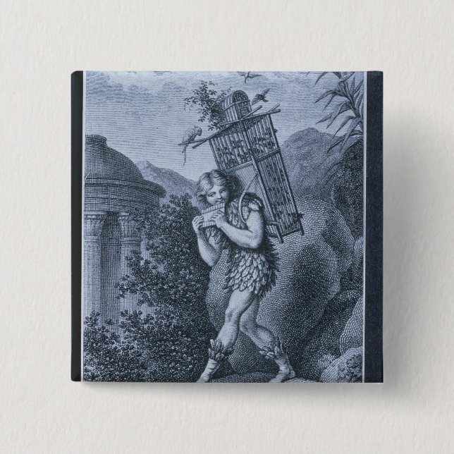 Papageno: "I am the birdcatcher 2 Inch Square Button (Front)