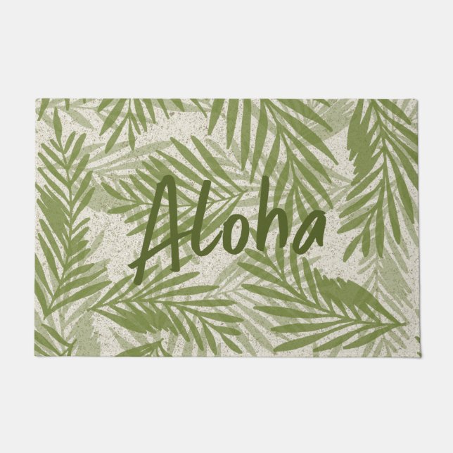 Papakolea Sandy Beach Palms Doormat (Front)