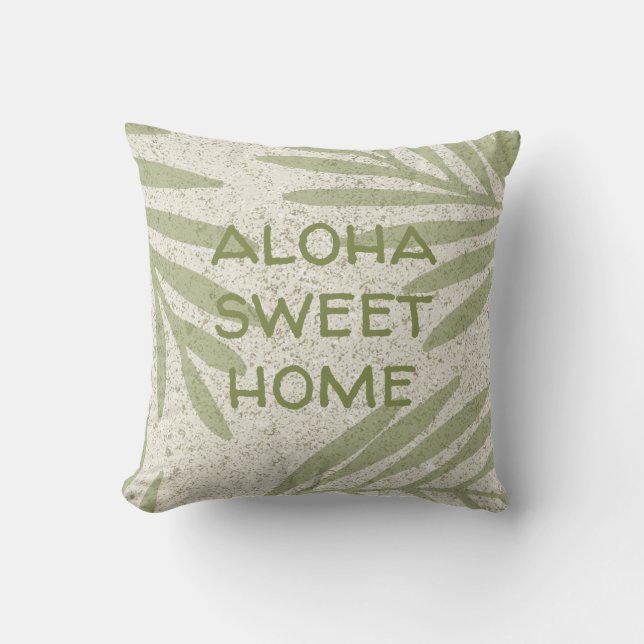 Papakolea Sandy Beach Palms Reversible Outdoor Pillow (Front)