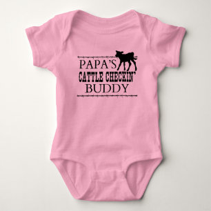 PAPA'S CATTLE CHECKING BUDDY BABY BODYSUIT