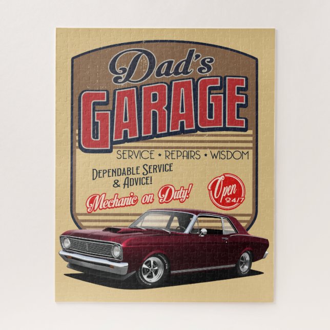 Papa's Falcon Muscle Voiture Garage Puzzle (Vertical)