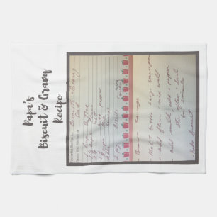 Papa's Famous Biscuits & Gravy Handwritten Recipe Kitchen Towel
