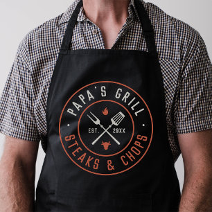 Papa's Grill Personalized Year Established Apron