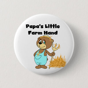 Papa's Little Farm Hand Tshirts and Gifts 2 Inch Round Button