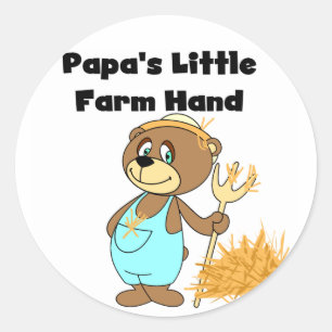 Papa's Little Farm Hand Tshirts and Gifts Classic Round Sticker