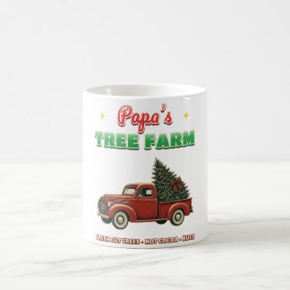 Papa's Tree Farm Retro Christmas Truck Mug