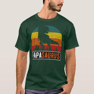 PapaSaurus Dad TRex Dinosaur Retro Father T-Shirt