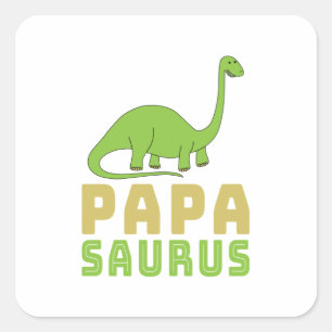 Papasaurus Dinosaur Brontosaurus Father's Day Square Sticker
