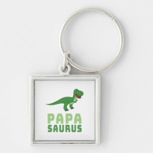 Papasaurus Dinosaur Tyrannosaurus Rex Father's Day Keychain