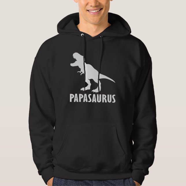 papasaurus papa dinosaur hoodie (Front)